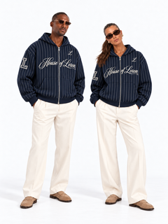 House of Loren – Pinstripe Zip Hoodie