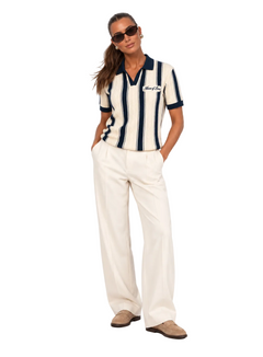 House of Loren – Riviera Strickpolo | Creme & Navy