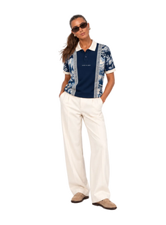 Riviera Toile Polo – Navy