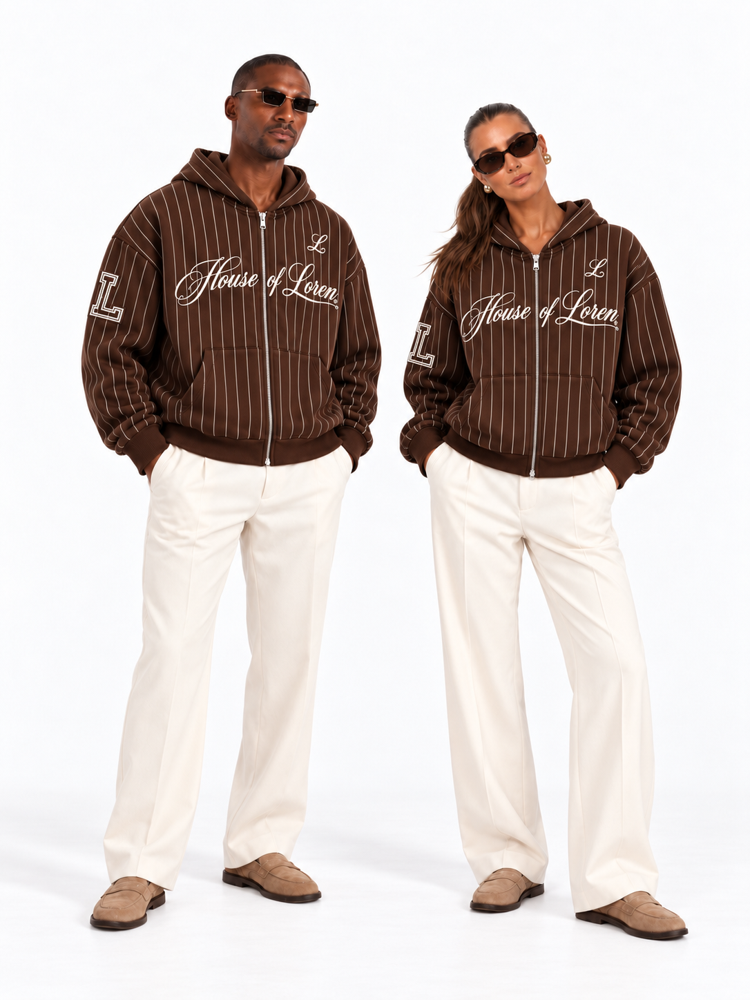 House of Loren – Pinstripe Zip Hoodie