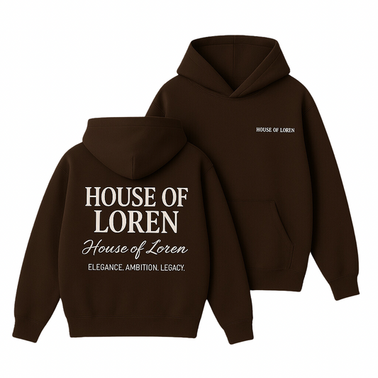 HOUSE OF LOREN — ESSENTIAL SIGNATURE HOODIE · CHOCOLATE BROWN (PRE-ORDER)