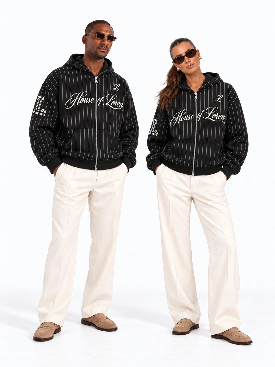House of Loren – Pinstripe Zip Hoodie