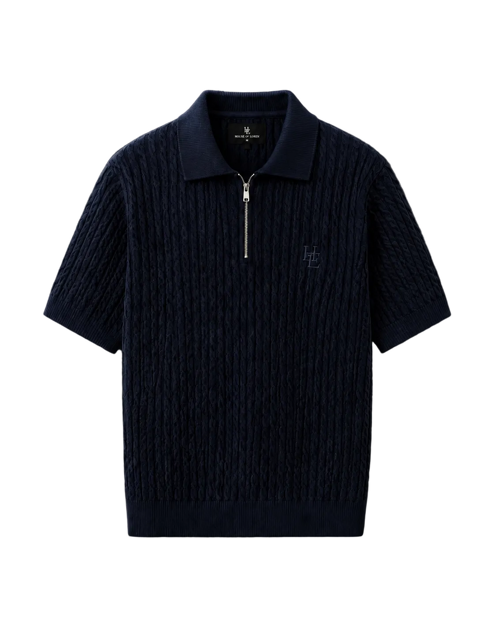 HOL Cable Knit Polo – Navy