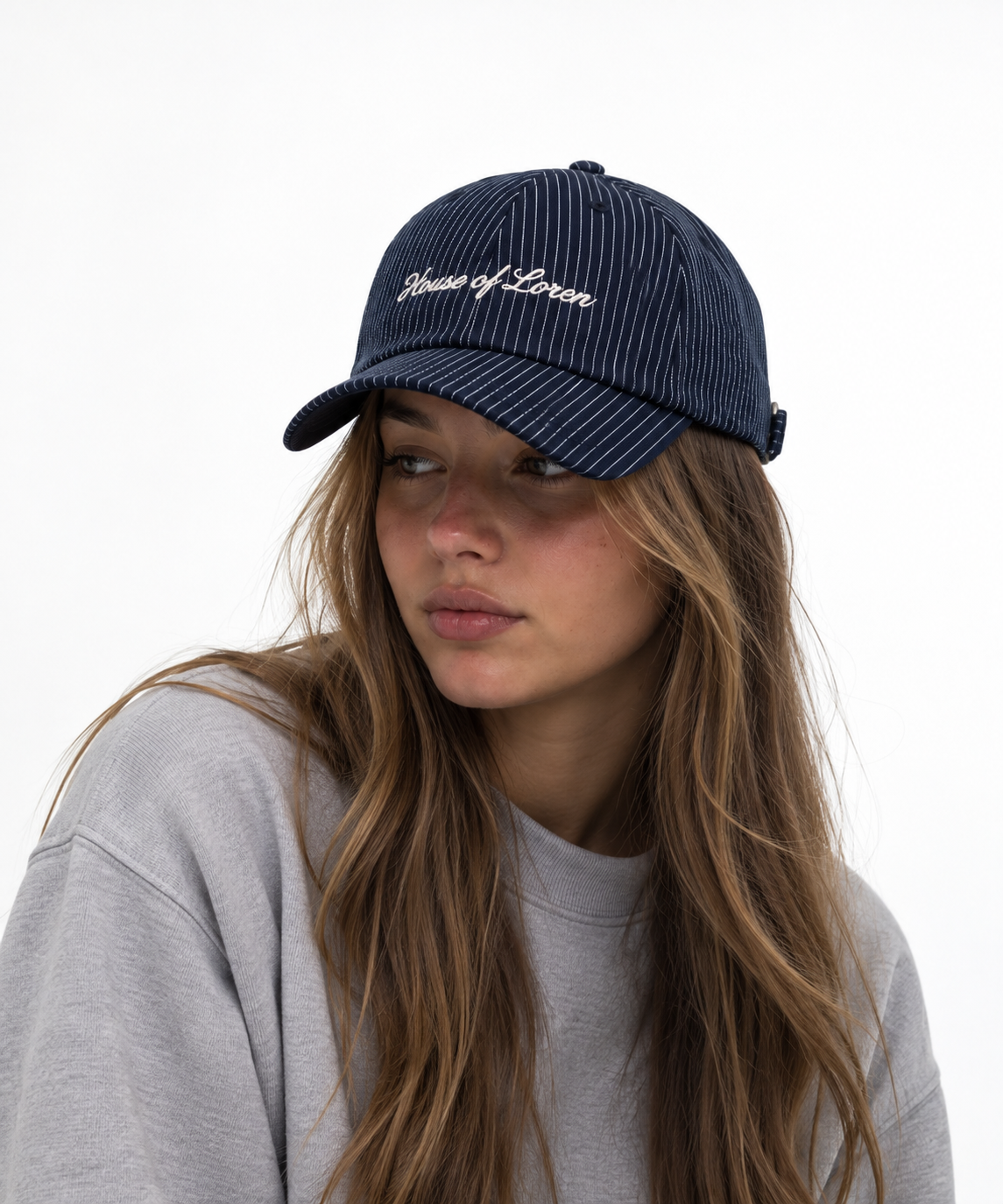 HOL Cap – Navy Pinstripe