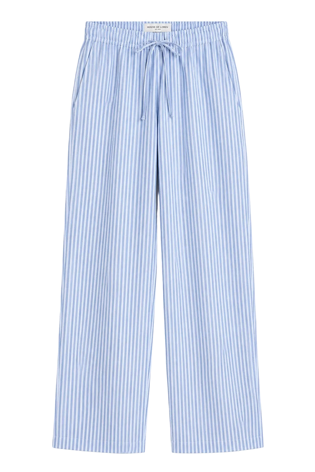 House of Loren blue stripe wide leg pants product front