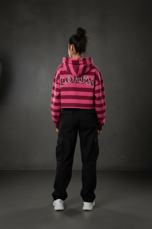 HOL Crop Hoodie – Back Model