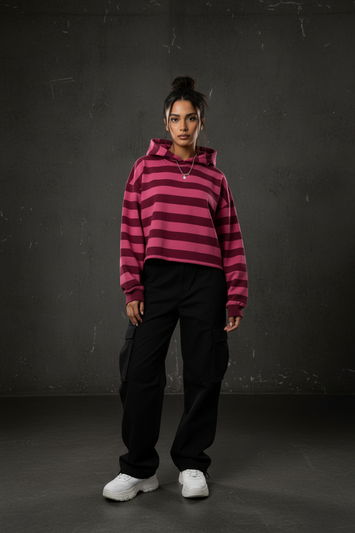 HOL Crop Hoodie – Front Model