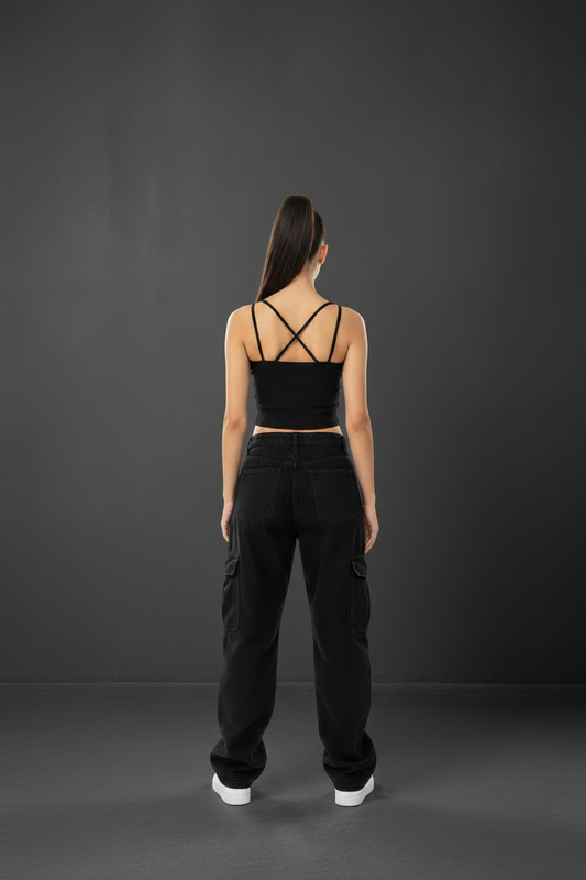 HOL Crop Top – Frau Back Dark
