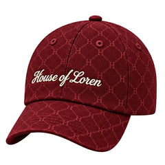 House of Loren Monogram Script Cap in Bordeaux, Produktansicht