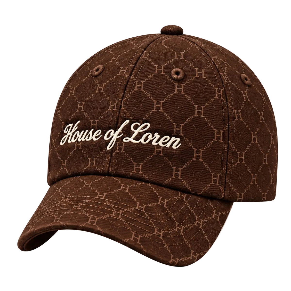 House of Loren Monogram Script Cap in Braun, Produktansicht