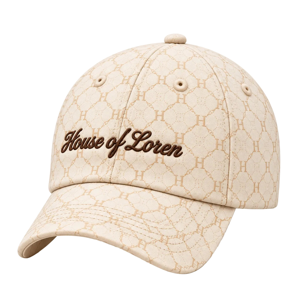 House of Loren Monogram Script Cap in Creme, Produktansicht