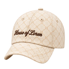 House of Loren Monogram Script Cap in Creme, Produktansicht