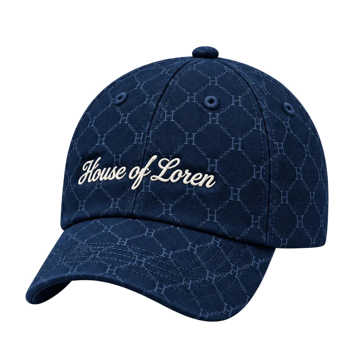 House of Loren Monogram Script Cap in Navy, Produktansicht