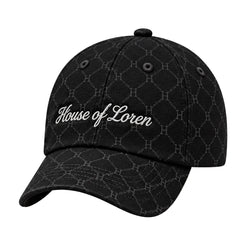 House of Loren Monogram Script Cap in Schwarz, Produktansicht