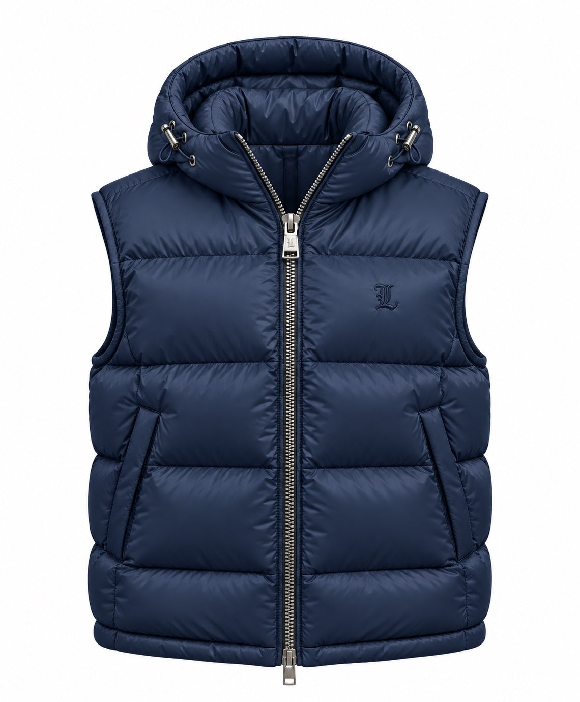 House of Loren Puffer Weste Dunkelblau – Vorderansicht