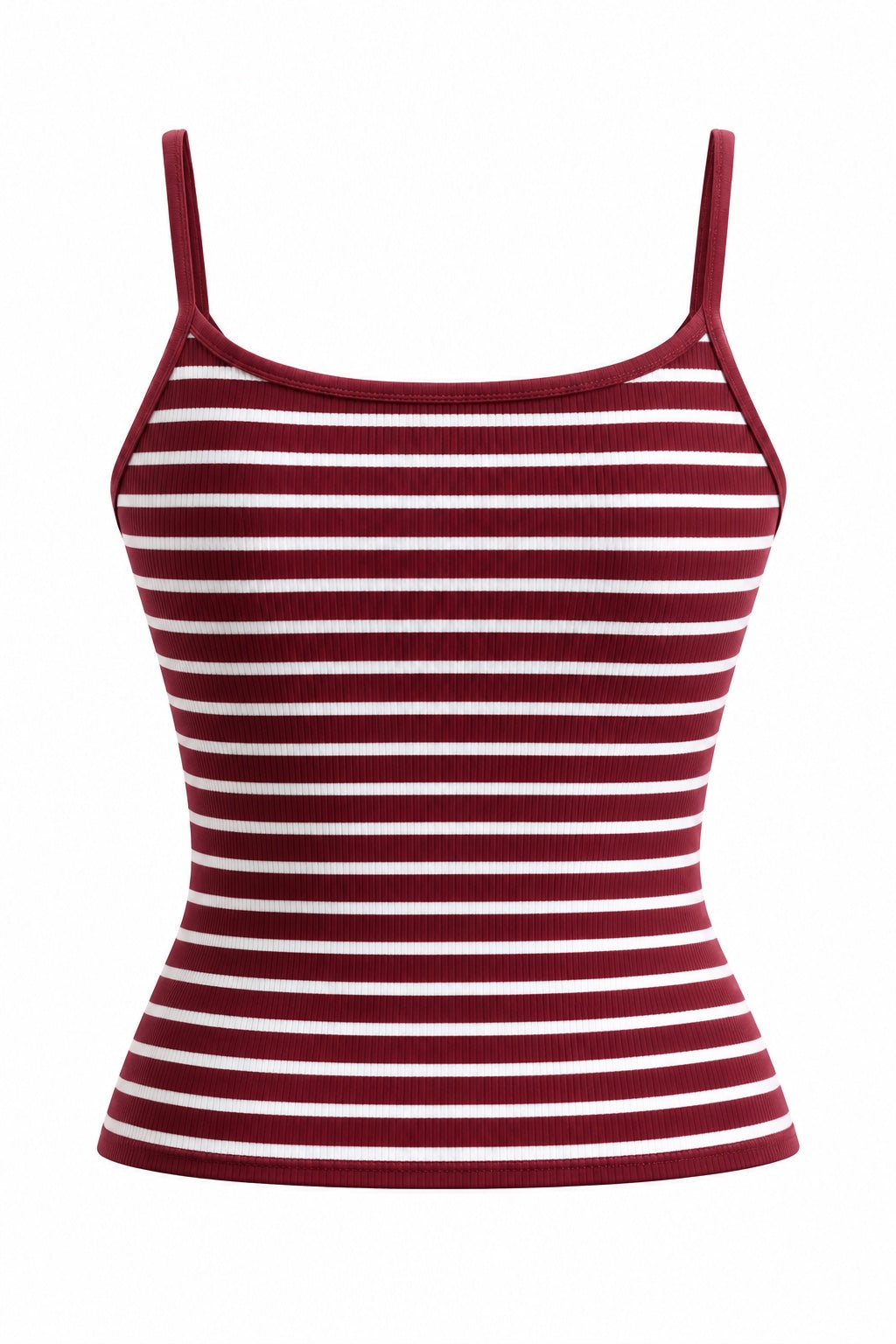 House of Loren Ribbed Stripe Top Burgundy back