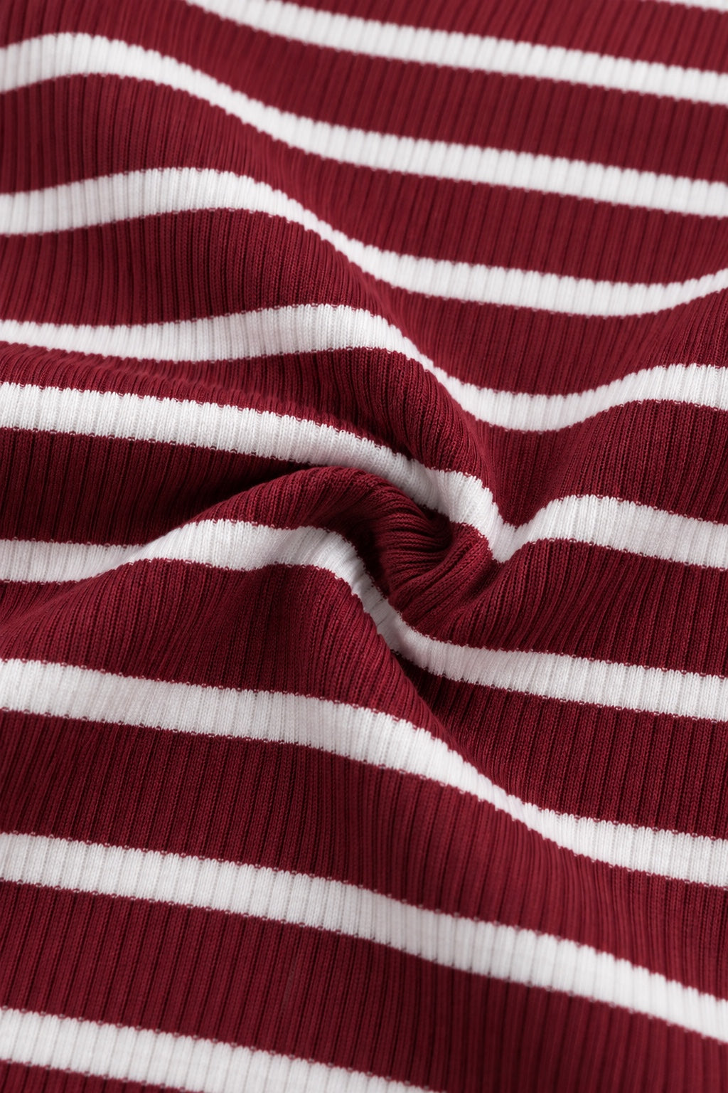 House of Loren Ribbed Stripe Top Burgundy fabric