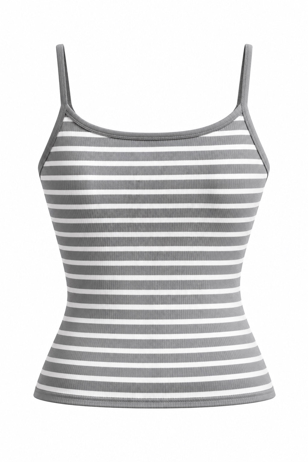 House of Loren Ribbed Stripe Top Grey back