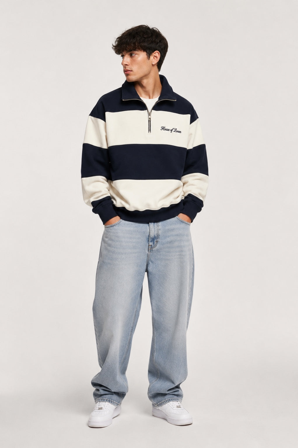 House of Loren Rugby Quarter-Zip on male model