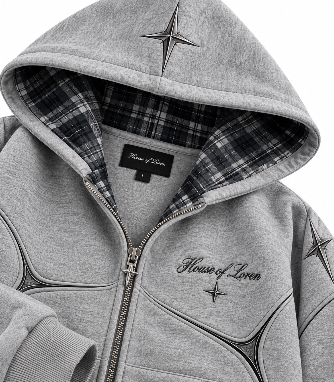 House of Loren Eclipse Zipper Hoodie detail