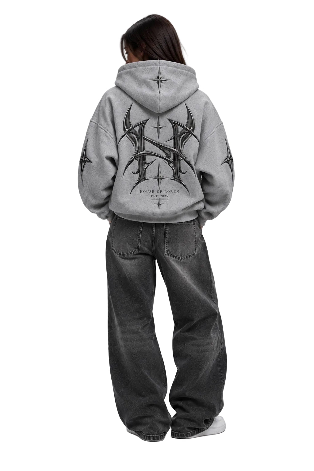 House of Loren Eclipse Zipper Hoodie woman back
