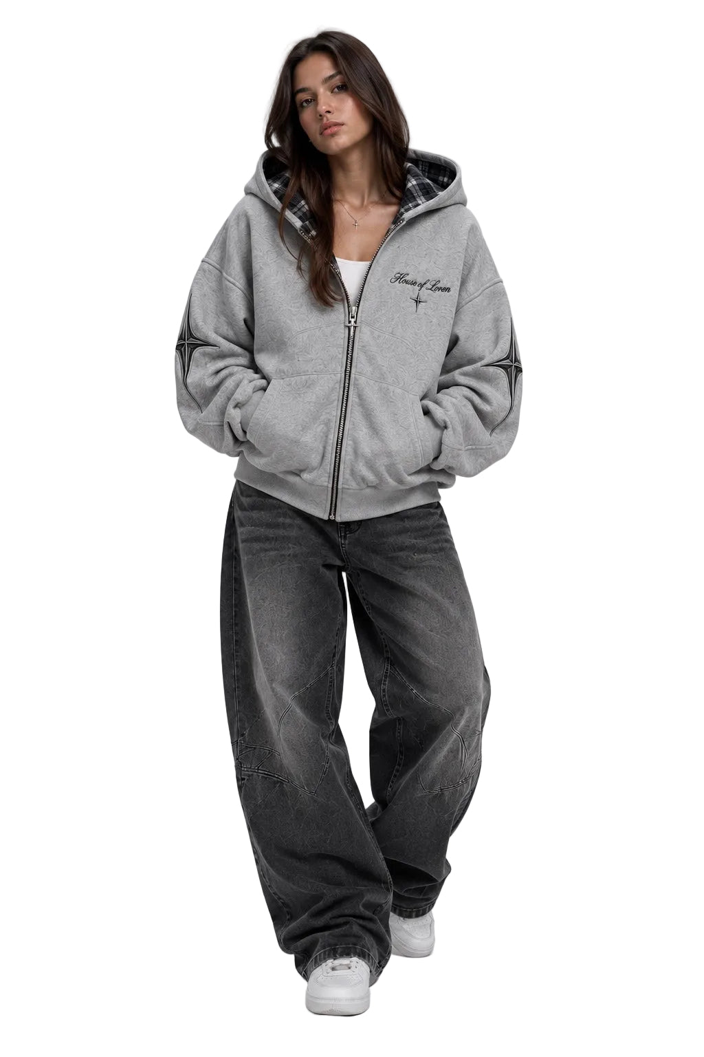House of Loren Eclipse Zipper Hoodie woman front
