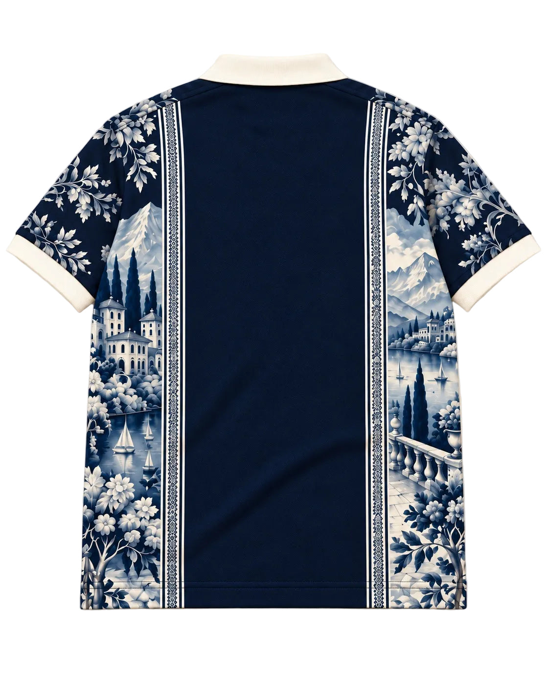 Riviera Toile Polo – Navy, Rückansicht