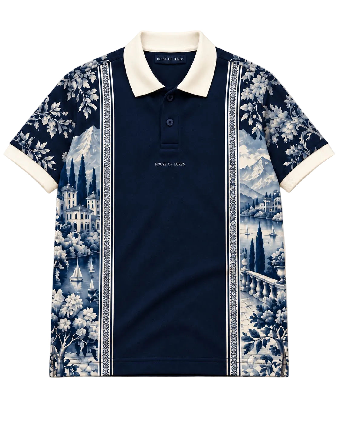 Riviera Toile Polo – Navy, Vorderansicht
